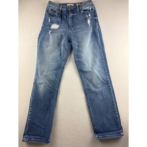 KanCan Signature Denim - KanCan Signature Baggy Fit Distressed High Rise Jeans Medium Wash VBK1908A 27